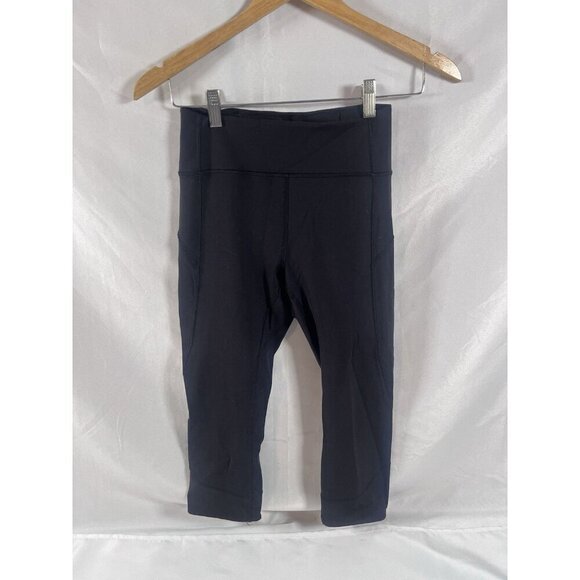lululemon athletica Pants - Lululemon In Movement Crop Everlux Vintage Black Size 6